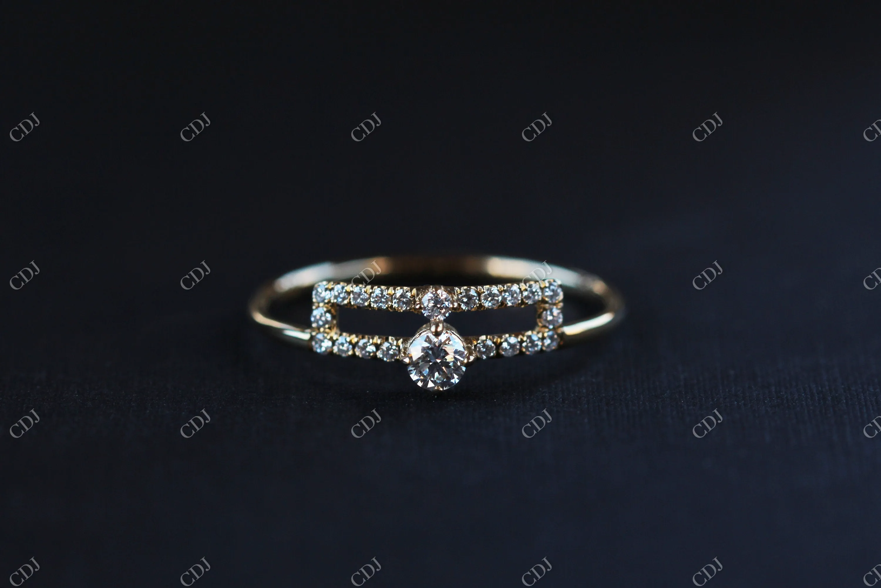 0.12CTW Alternative Moissanite Art Deco Engagement Ring