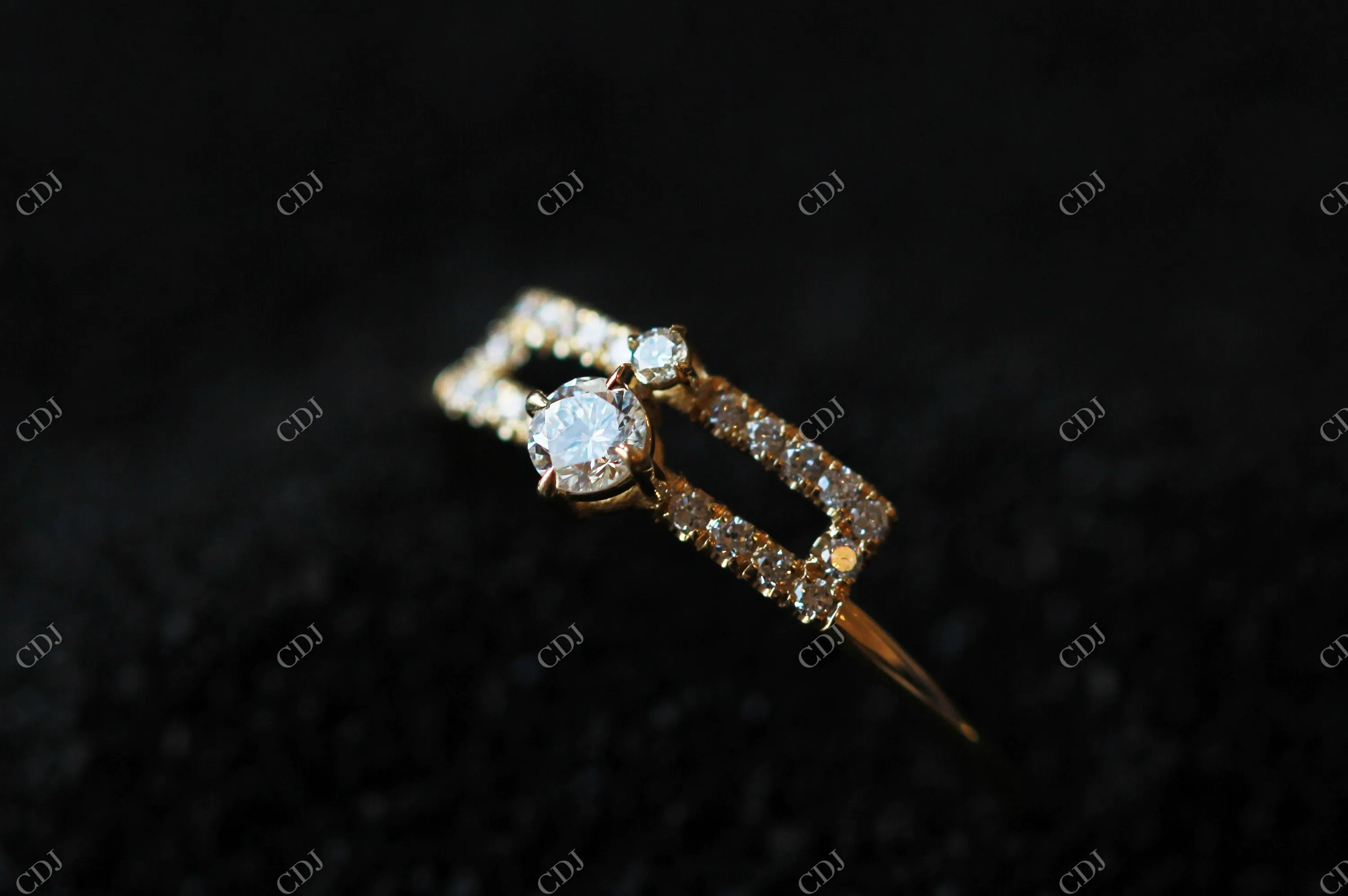 0.12CTW Alternative Moissanite Art Deco Engagement Ring