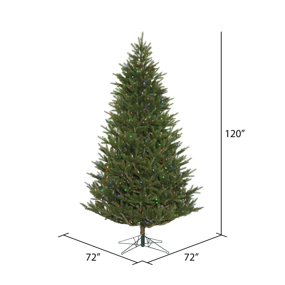 10' x 72" Fresh Fraser Fir Artificial Christmas Tree Multi-colored Dura-Lit LED