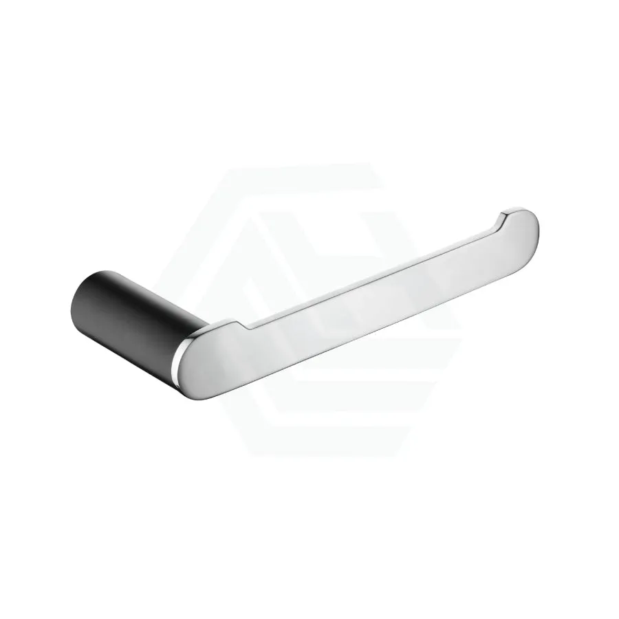 170mm Chrome & Matt Black Toilet Paper Holder Stainless Steel Wall Mounted