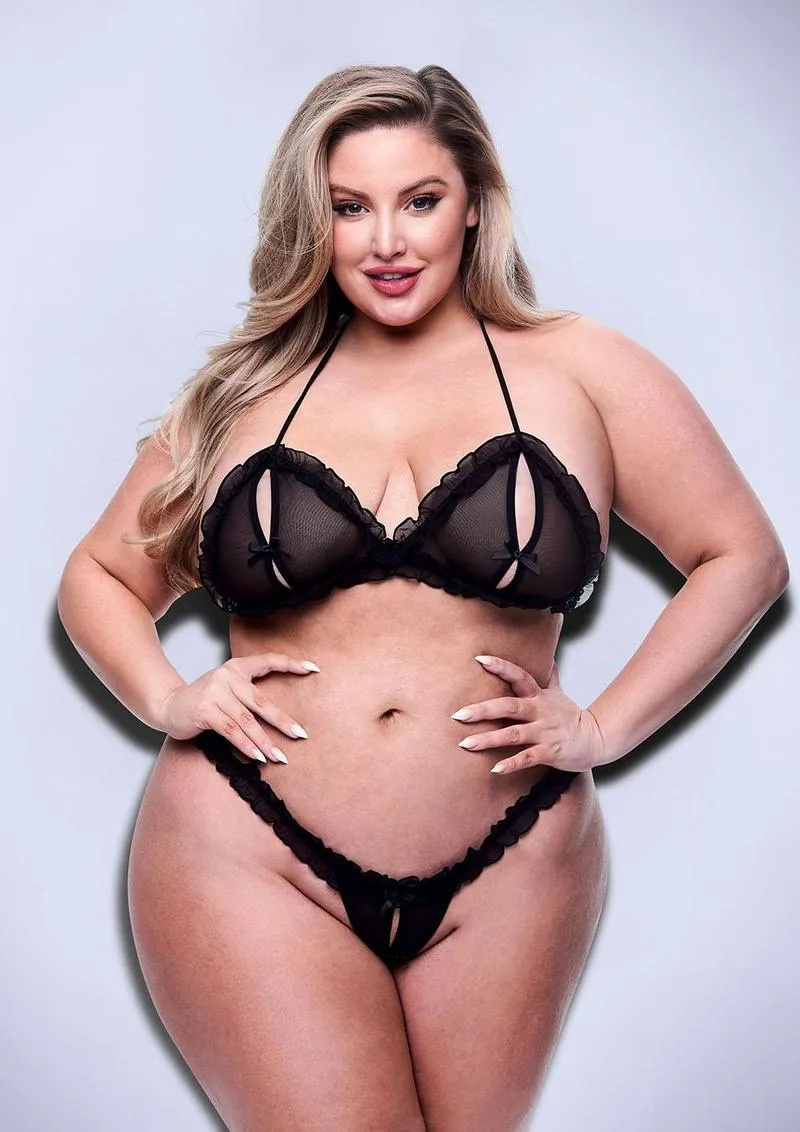 2pc Peek-A-Boo Bra and Crotchless G-String