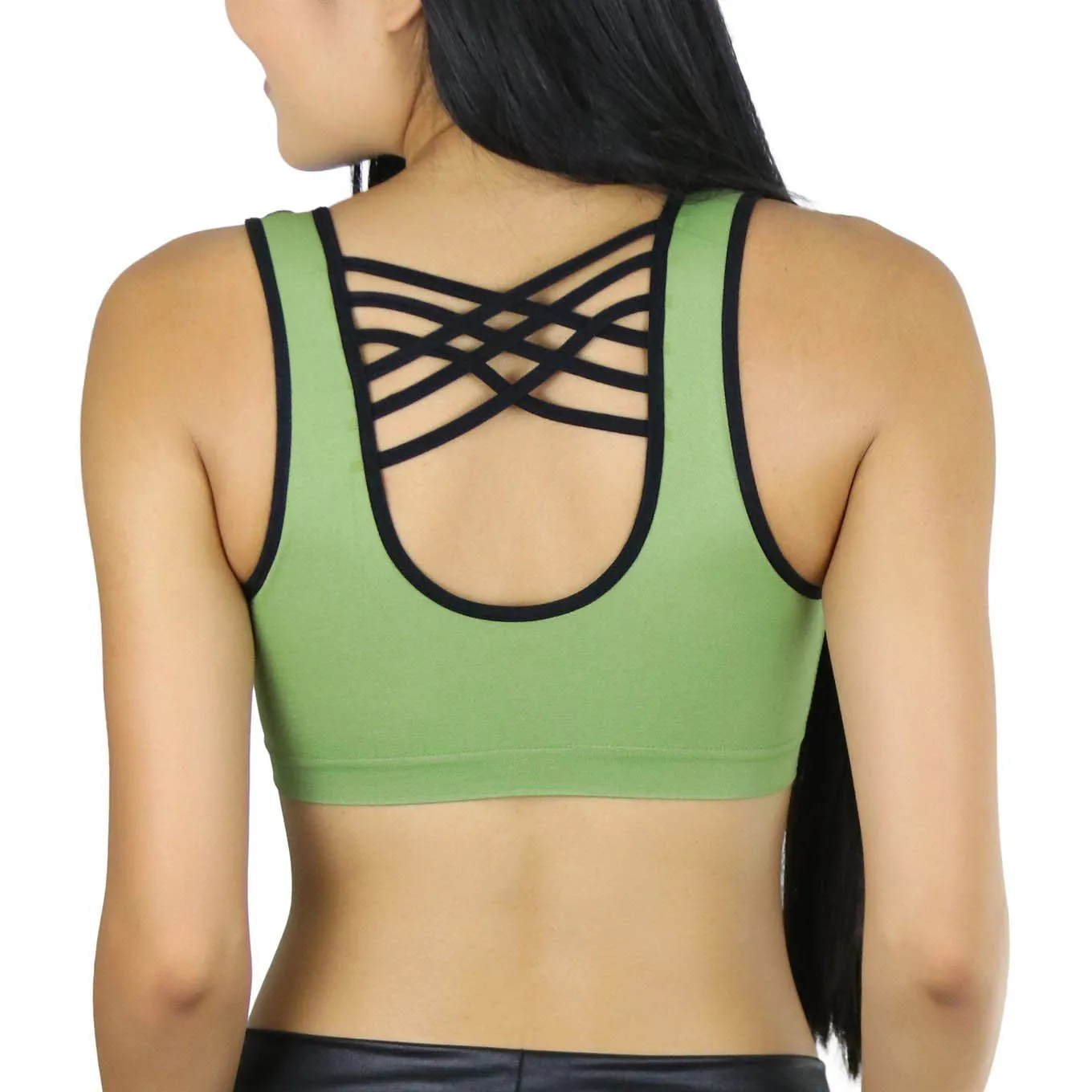 3-Pack: Women's Strappy Back Microfiber Sports Bras