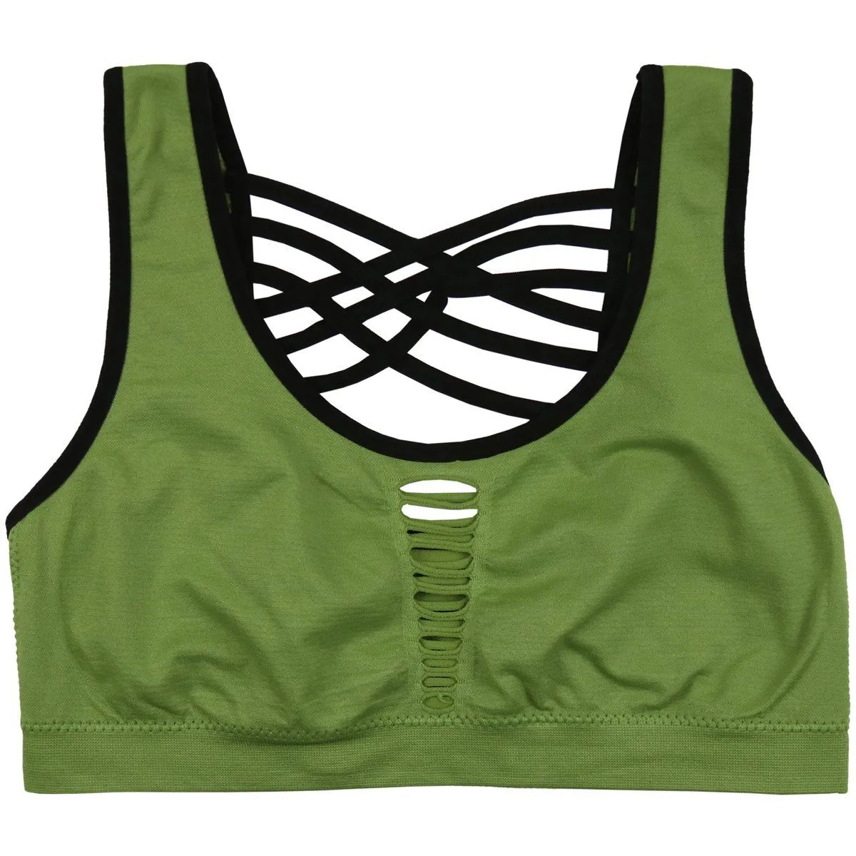 3-Pack: Women's Strappy Back Microfiber Sports Bras