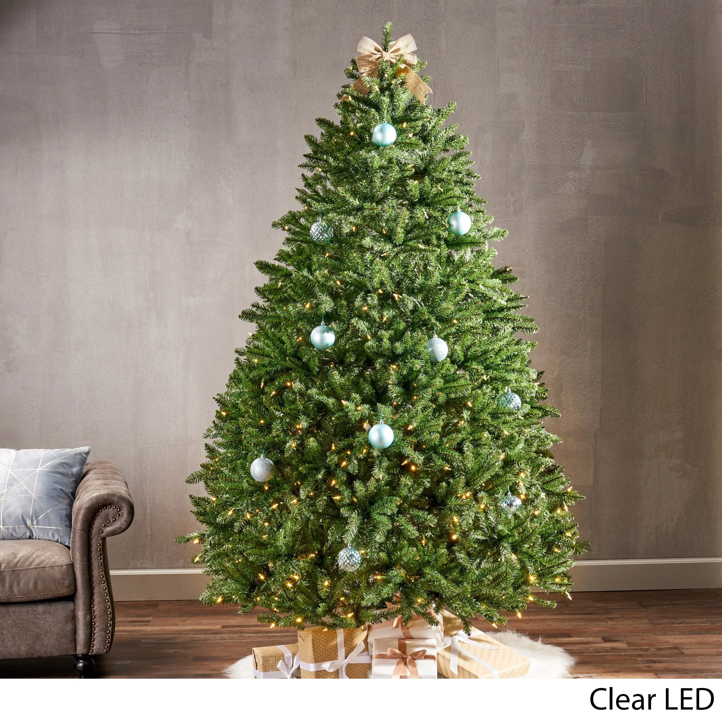 7.5-foot Norway Spruce Pre-Lit Clear LED Hinged Artificial Christmas Tree - NH051113
