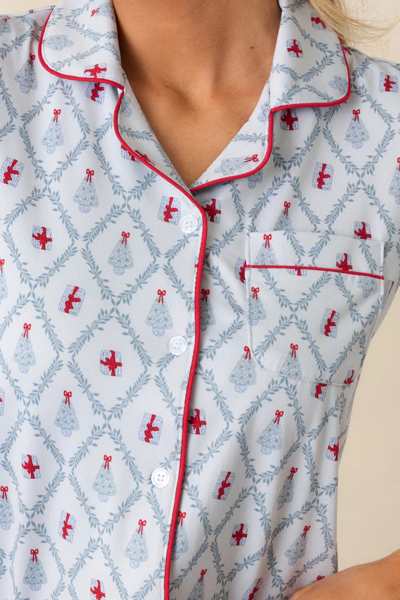 A Season to Celebrate Light Blue Pajama Shirt