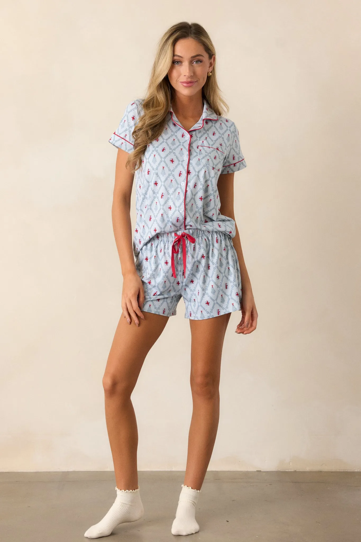 A Season to Celebrate Light Blue Pajama Shirt