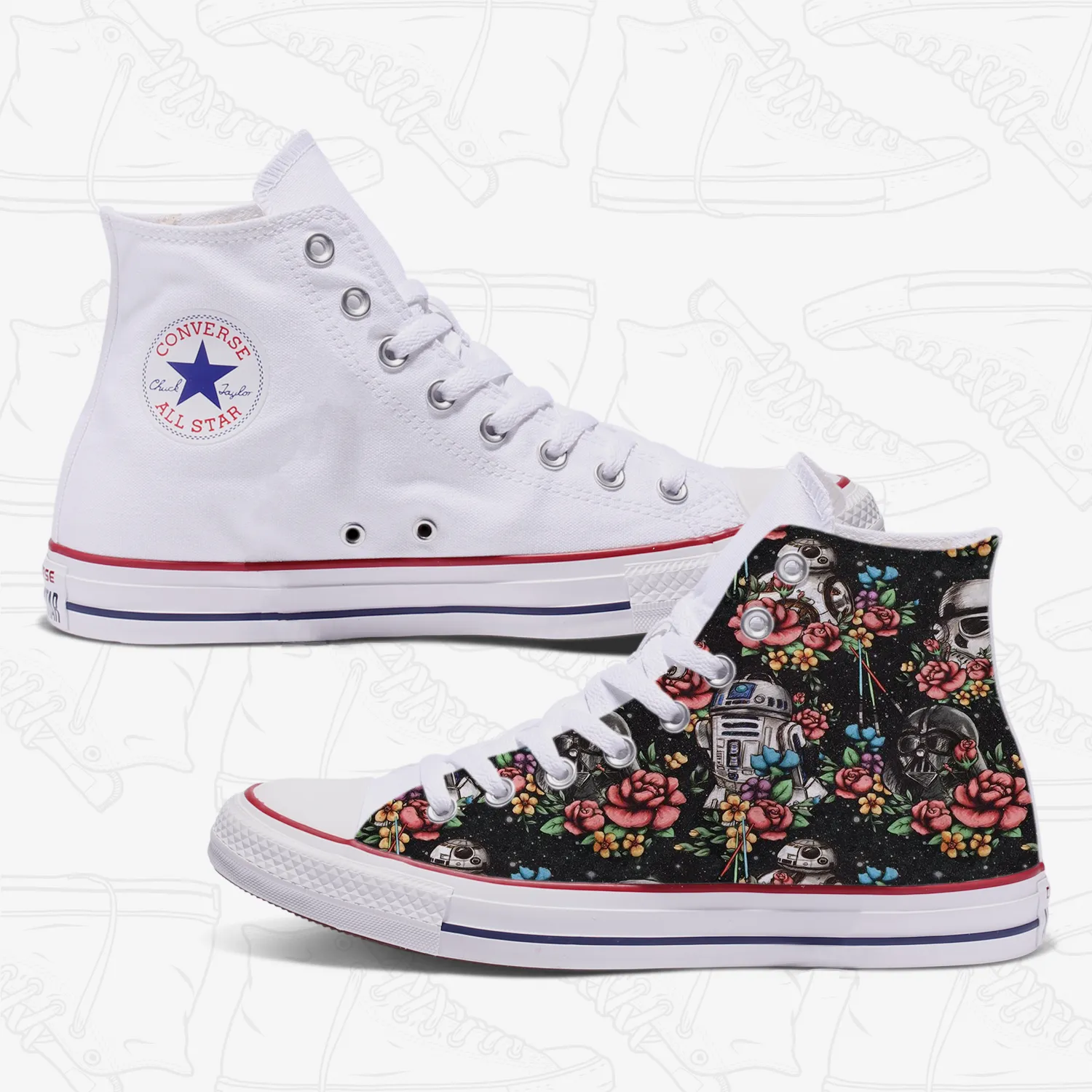 Adult Star Wars Floral Converse