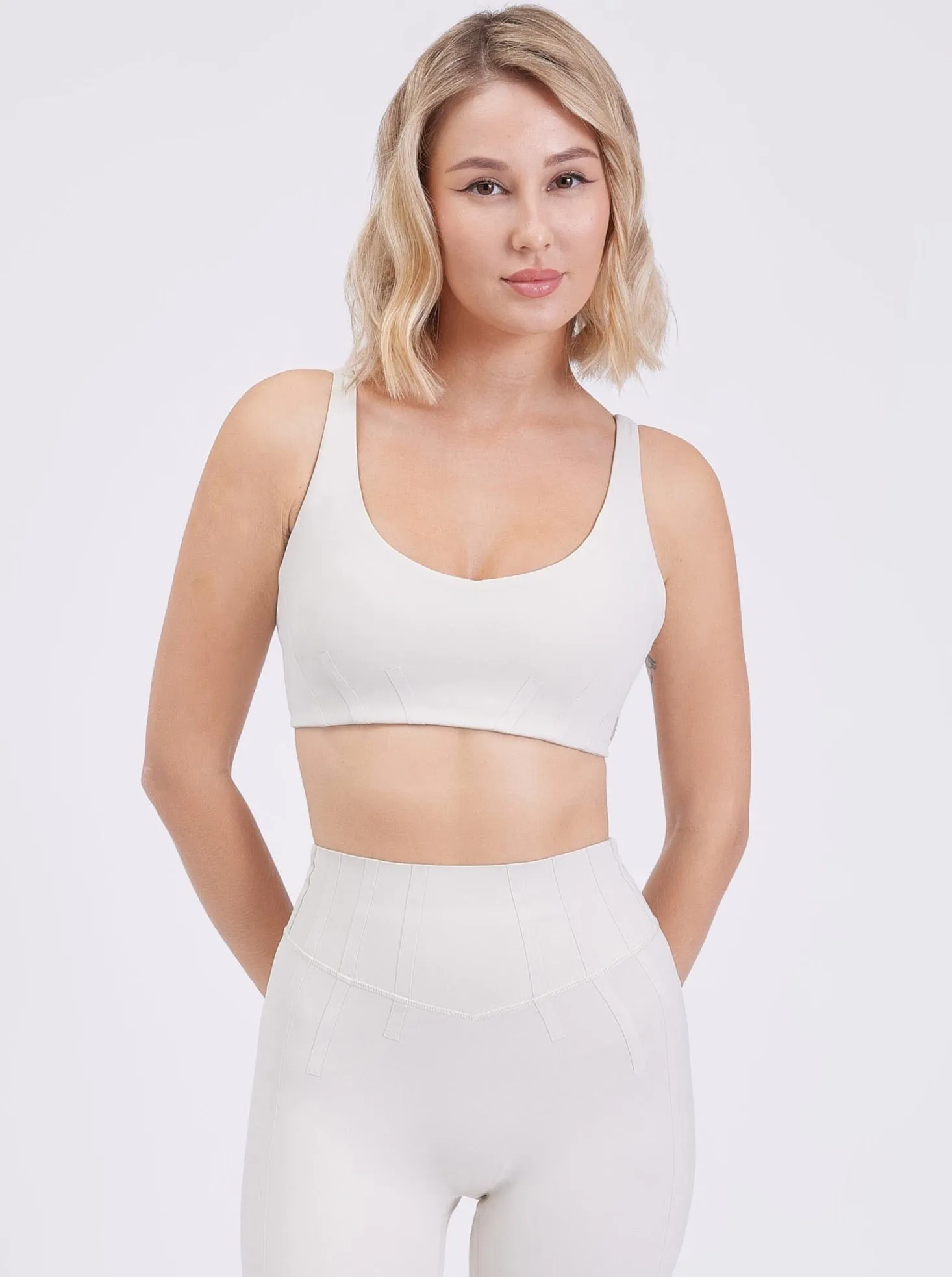Airbrush Sports Bra - Bone