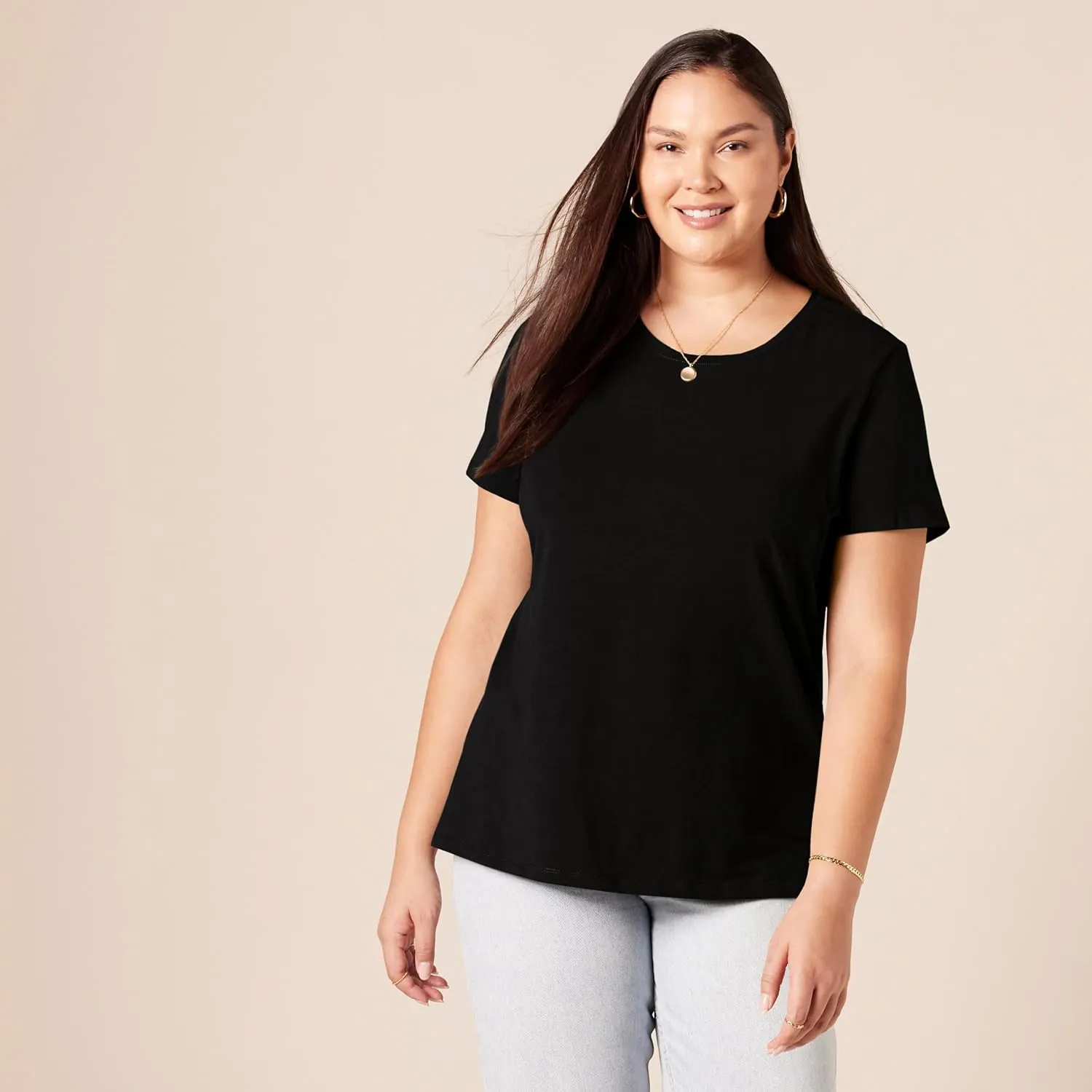 Amazon Essentials Women's Classic-Fit Short-Sleeve Crewneck T-Shirt, Multipacks