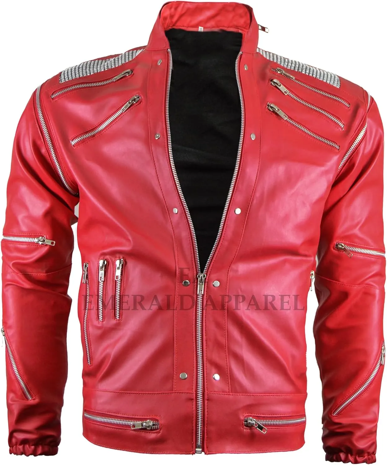 Bea-It Jacket, Red Song Bea-It Red Faux Leather Jacket, Zipper Jacket