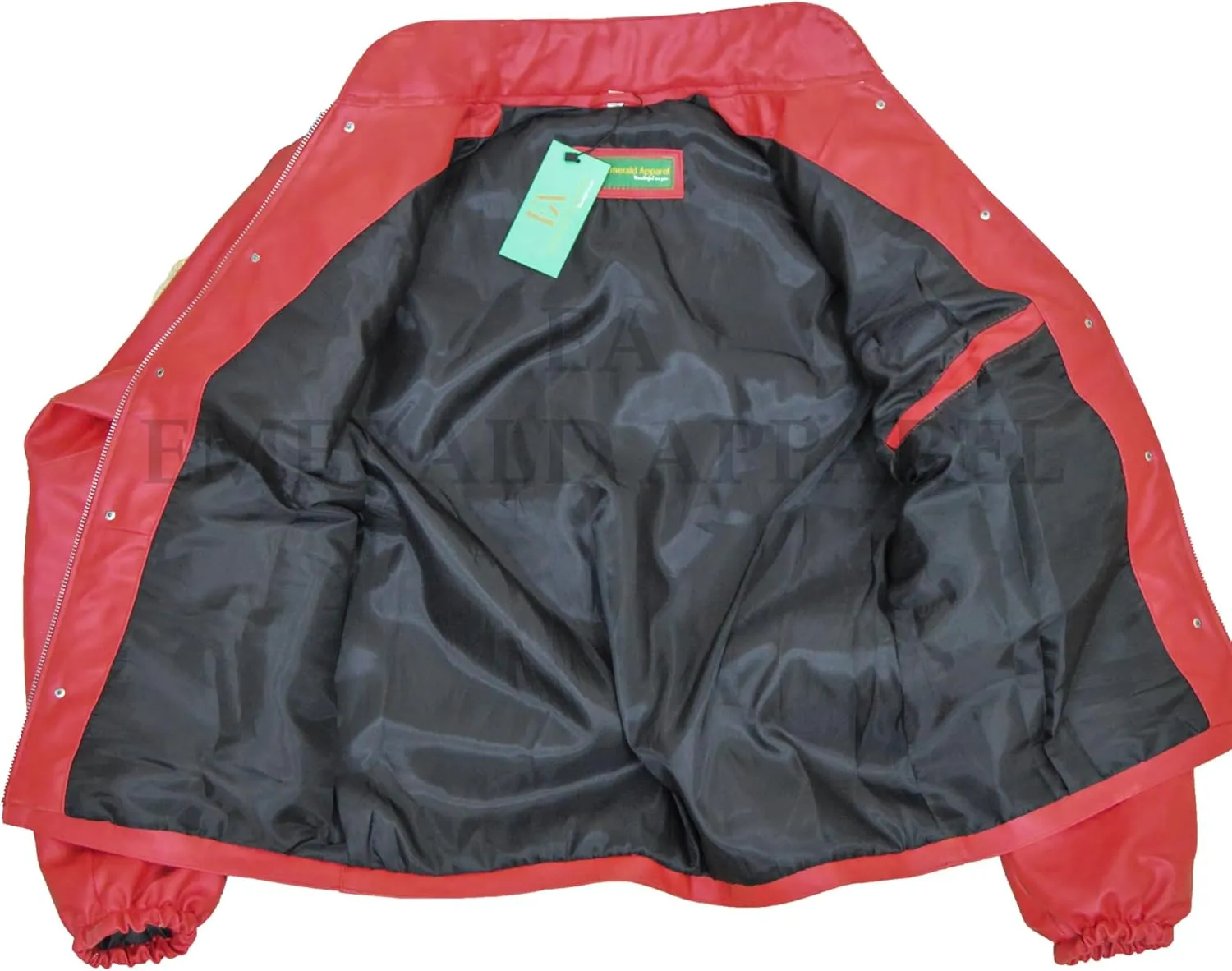 Bea-It Jacket, Red Song Bea-It Red Faux Leather Jacket, Zipper Jacket