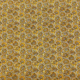 Beige/Mustard Floral Crepe Fabric