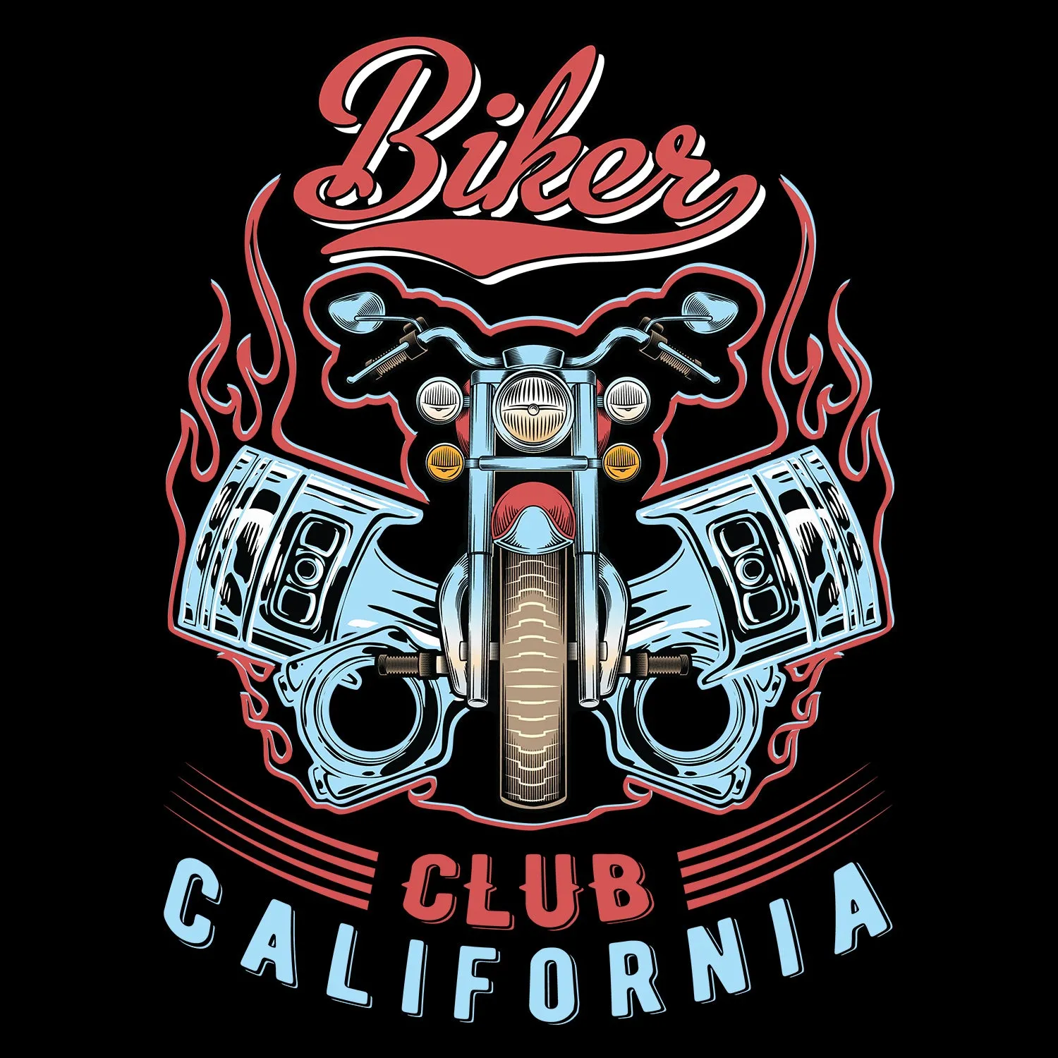 Bikes Club California Motorcycle T-Shirt