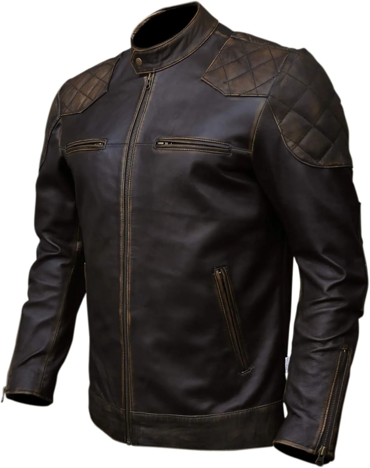 Black Casual Real Leather Jacket for Mens | Genuine Lambskin Motorcycle Biker Jackets