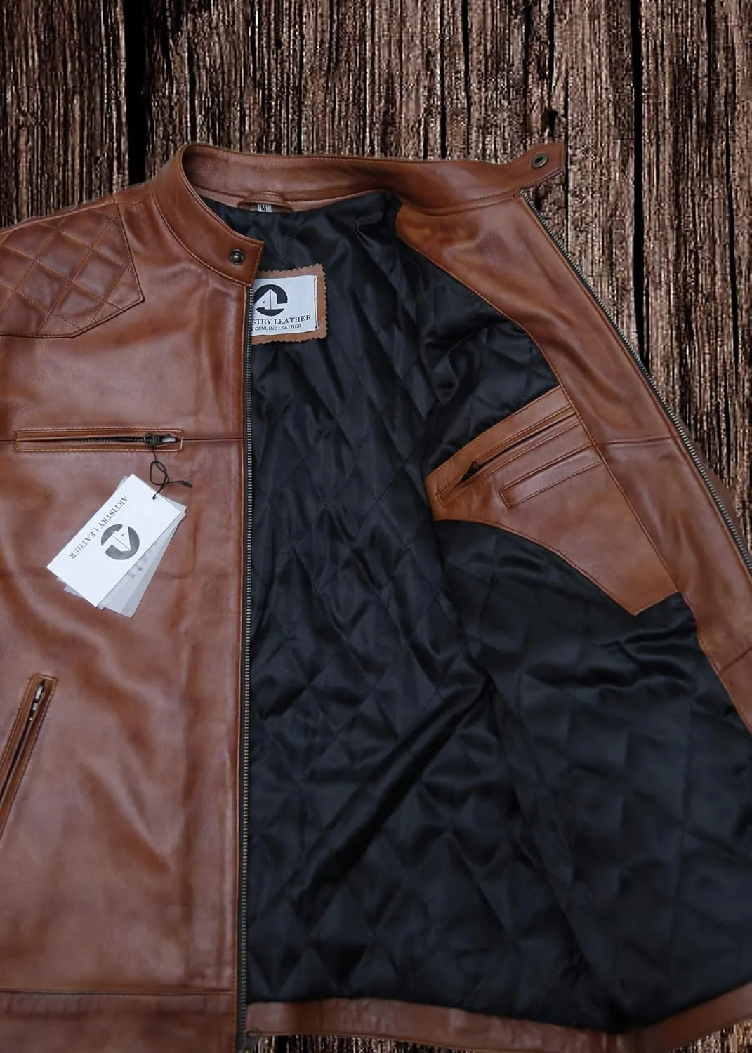 Black Casual Real Leather Jacket for Mens | Genuine Lambskin Motorcycle Biker Jackets