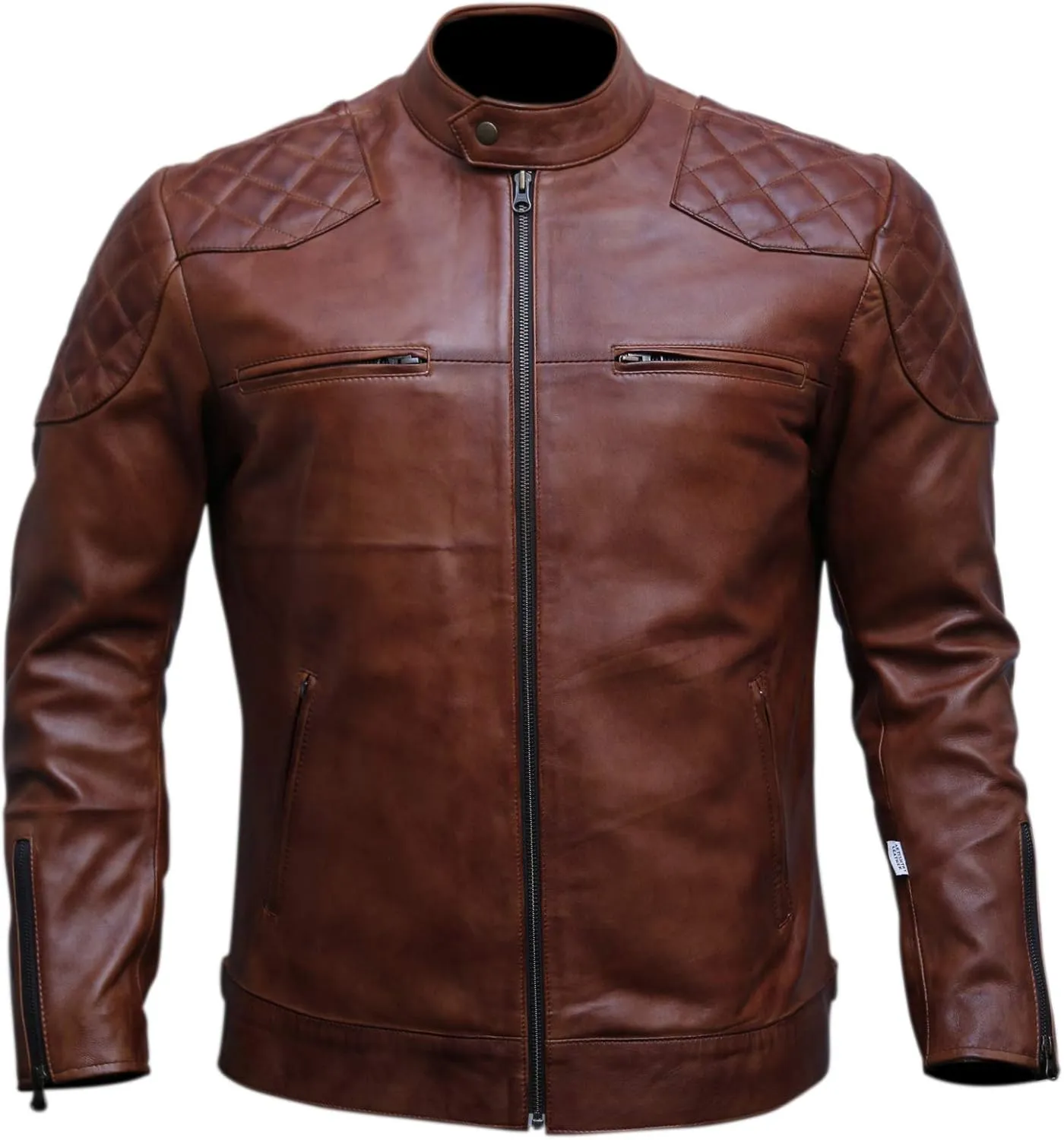 Black Casual Real Leather Jacket for Mens | Genuine Lambskin Motorcycle Biker Jackets