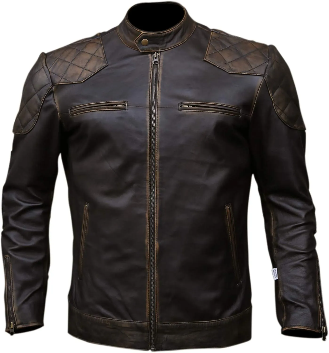 Black Casual Real Leather Jacket for Mens | Genuine Lambskin Motorcycle Biker Jackets