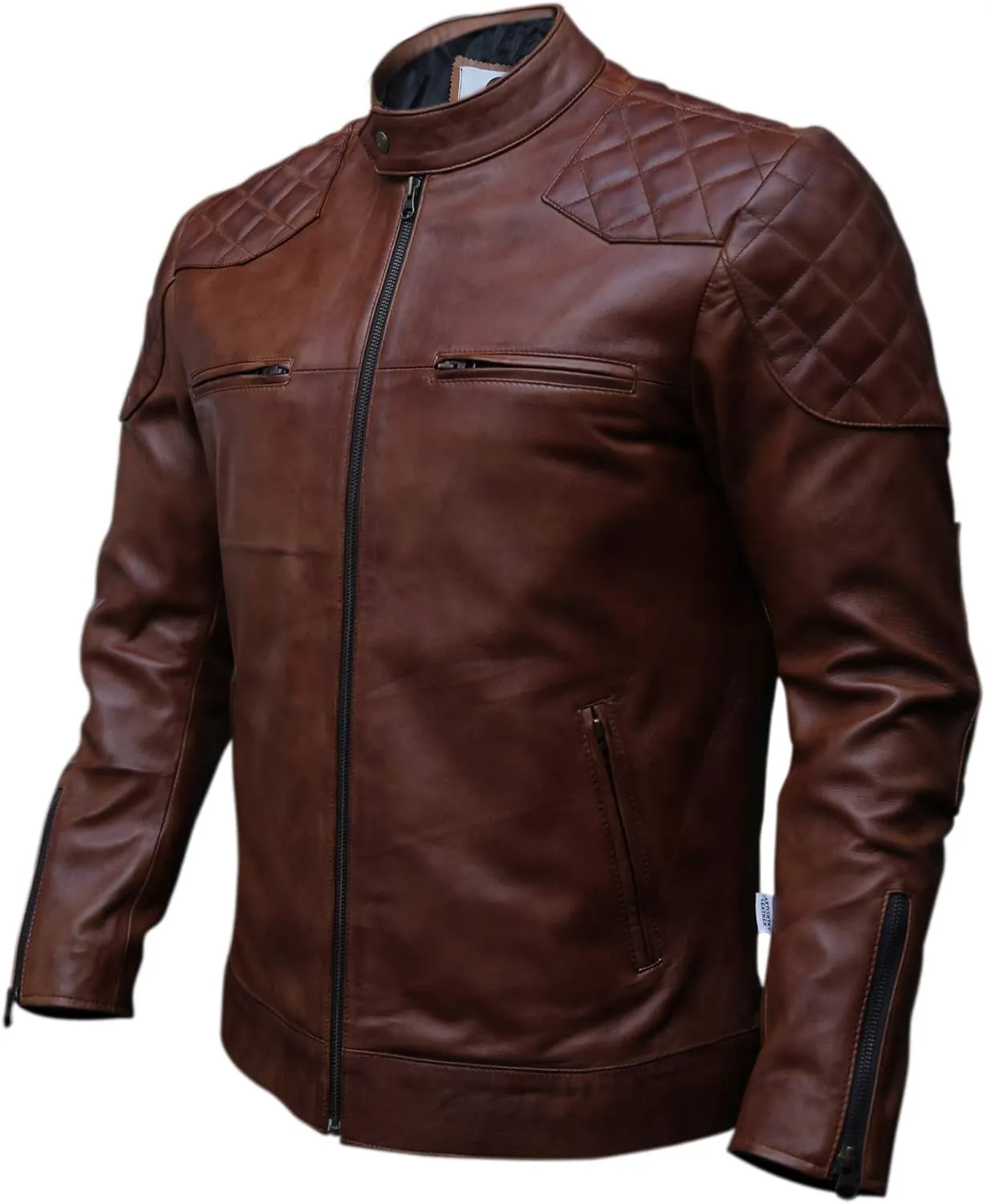 Black Casual Real Leather Jacket for Mens | Genuine Lambskin Motorcycle Biker Jackets