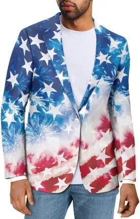 Blazer for Men Slim Fit Blazer Jacket for Men Casual One Button Notched Lapel Sports Coats Plus Size Suit Jacket