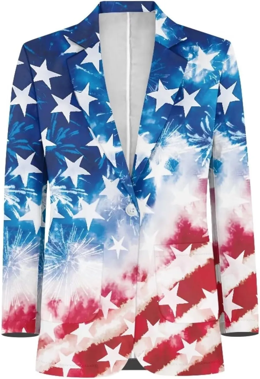 Blazer for Men Slim Fit Blazer Jacket for Men Casual One Button Notched Lapel Sports Coats Plus Size Suit Jacket