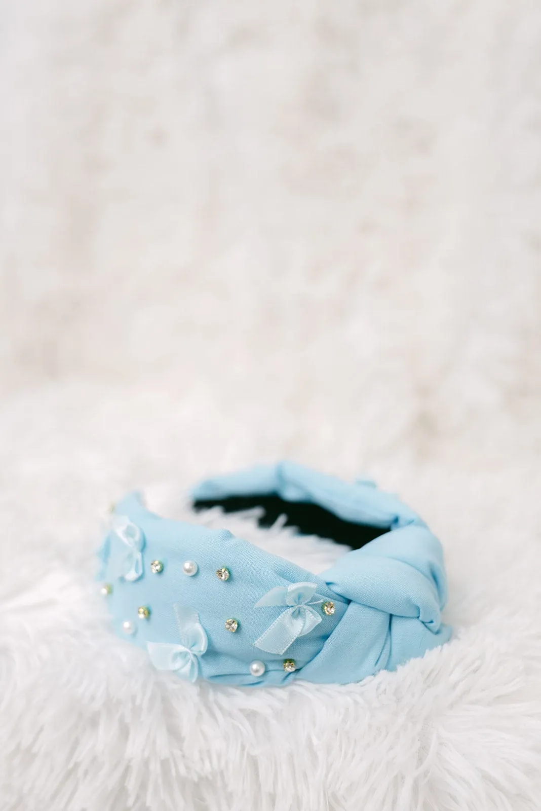 Blue Mini Bow Headband