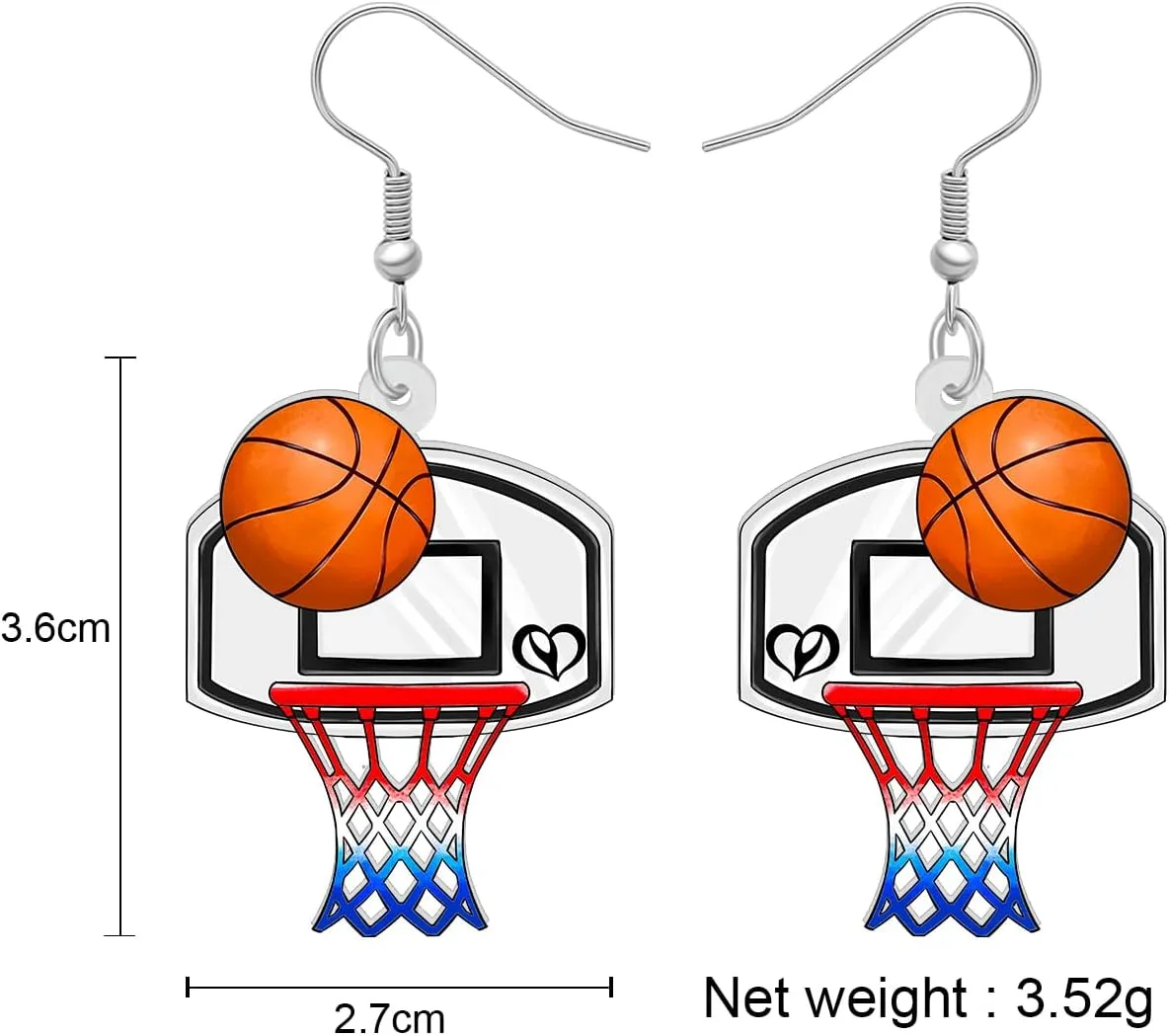 BONSNY Novelty Floral Acrylic Dangle Physical Culture Sports Earrings for Women Jewelry Gifts Funny Sensitive Ears Hypoallergenic Charms