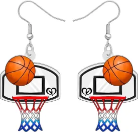 BONSNY Novelty Floral Acrylic Dangle Physical Culture Sports Earrings for Women Jewelry Gifts Funny Sensitive Ears Hypoallergenic Charms