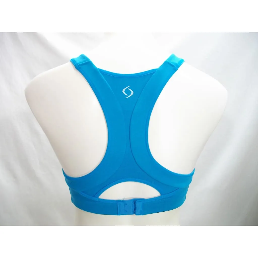 Brooks Moving Comfort 300401 Chill Out C/D Compression Wire Free Sports Bra 32CD-34C Blue
