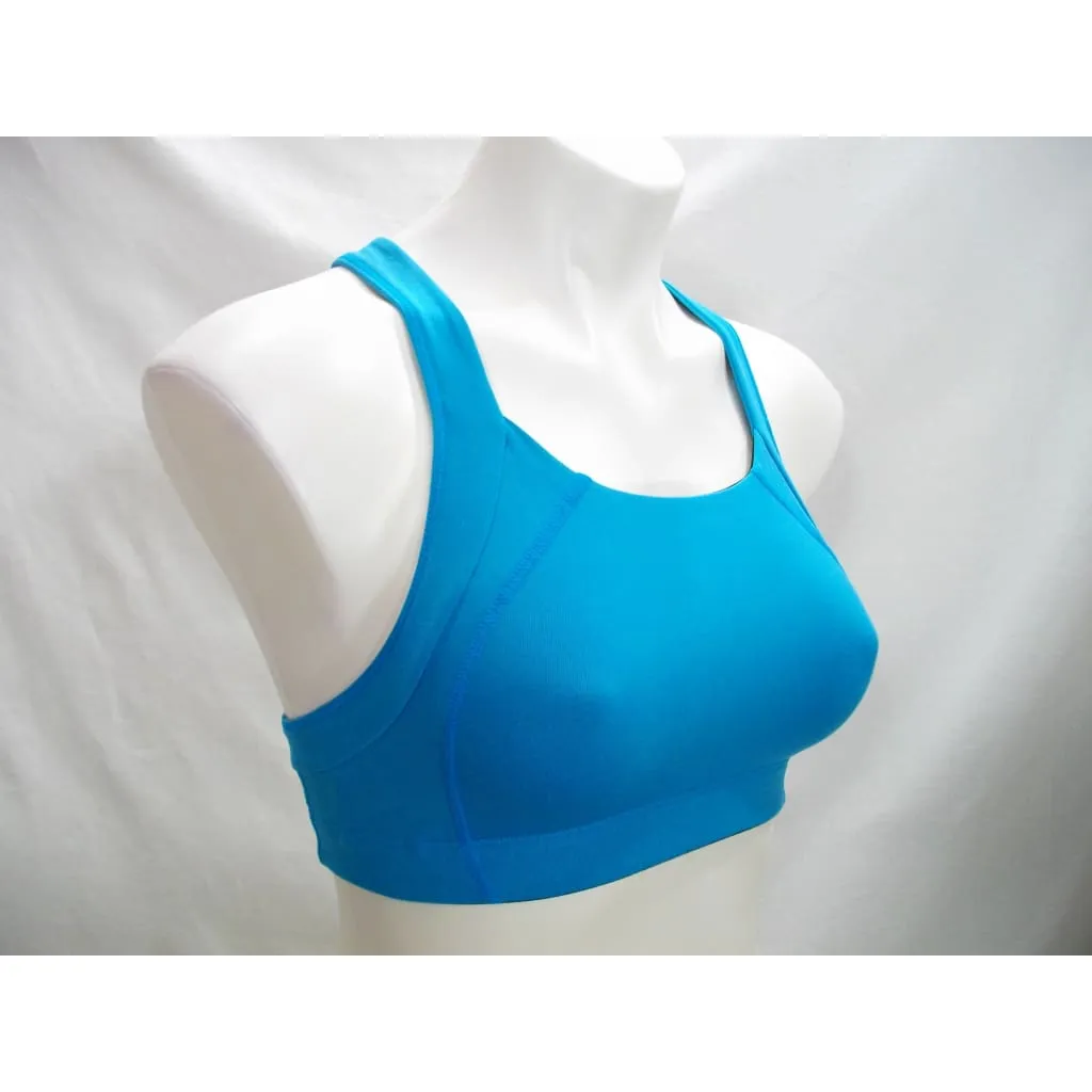 Brooks Moving Comfort 300401 Chill Out C/D Compression Wire Free Sports Bra 32CD-34C Blue