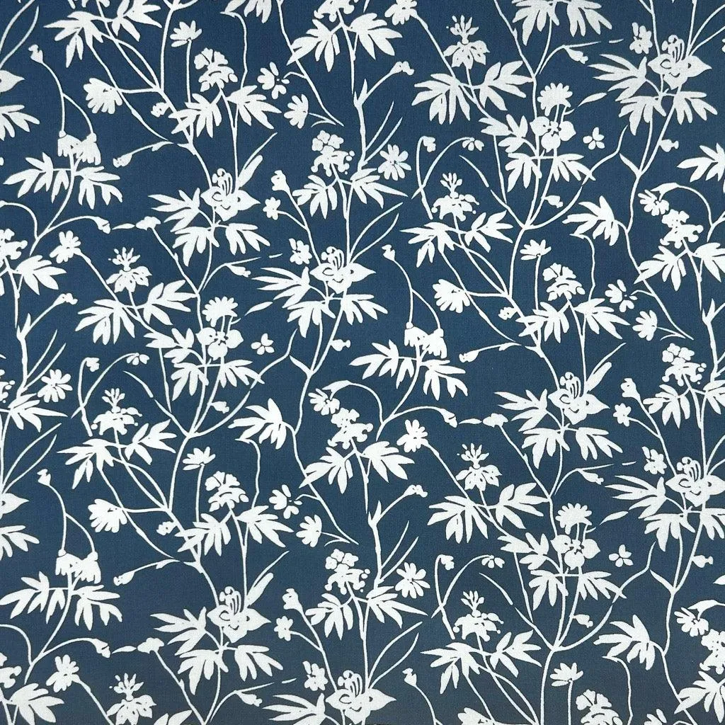 Busy Flower Vines Viscose Challis Fabric