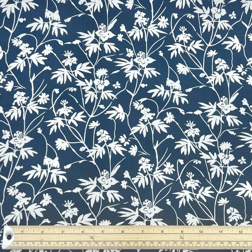 Busy Flower Vines Viscose Challis Fabric