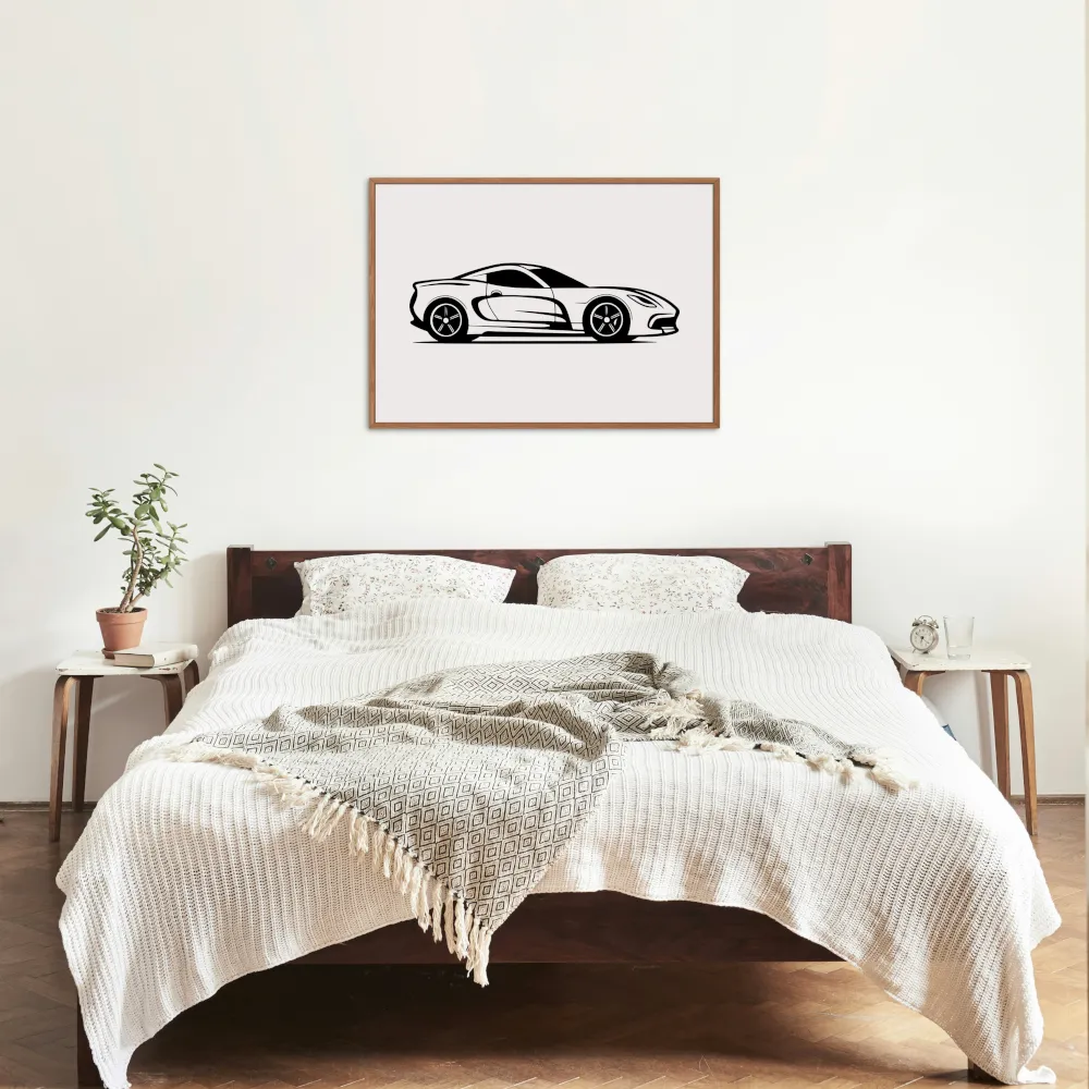 Car Silhouette Wall Art PRINTABLE ART, Horizontal Wall Art, Black And Gray Wall Art, Car Wall Art, Car Guy Gift, Sports Car, Sports Poster