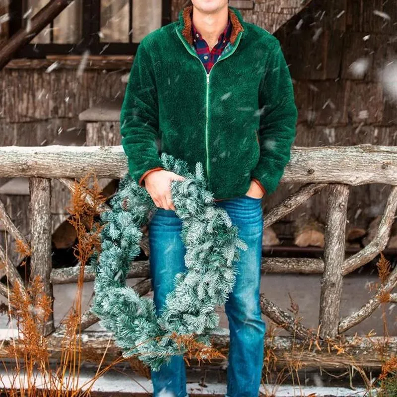 Casual Retro Dark Green Sports Sweater
