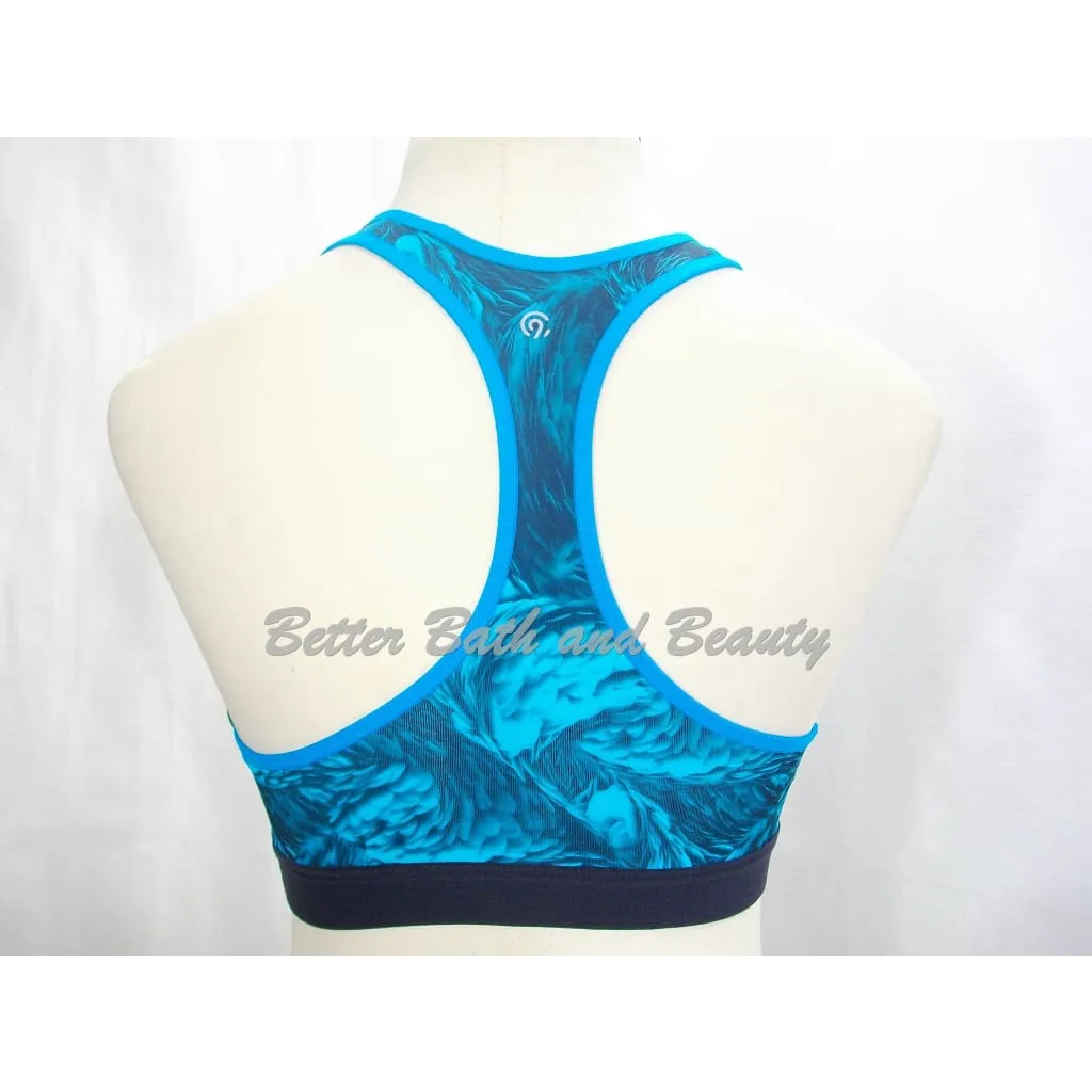 Champion C9 N9649 Power Core Wire Free Sports Bra XS X-SMALL Blue Feathers Swirl NWT