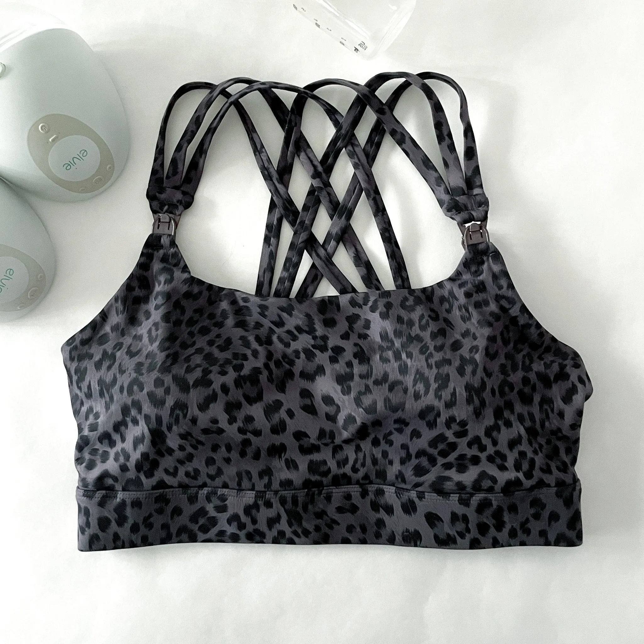 Chloé 4 Running Nursing & Pumping Sports Bra (Gray Leopard)
