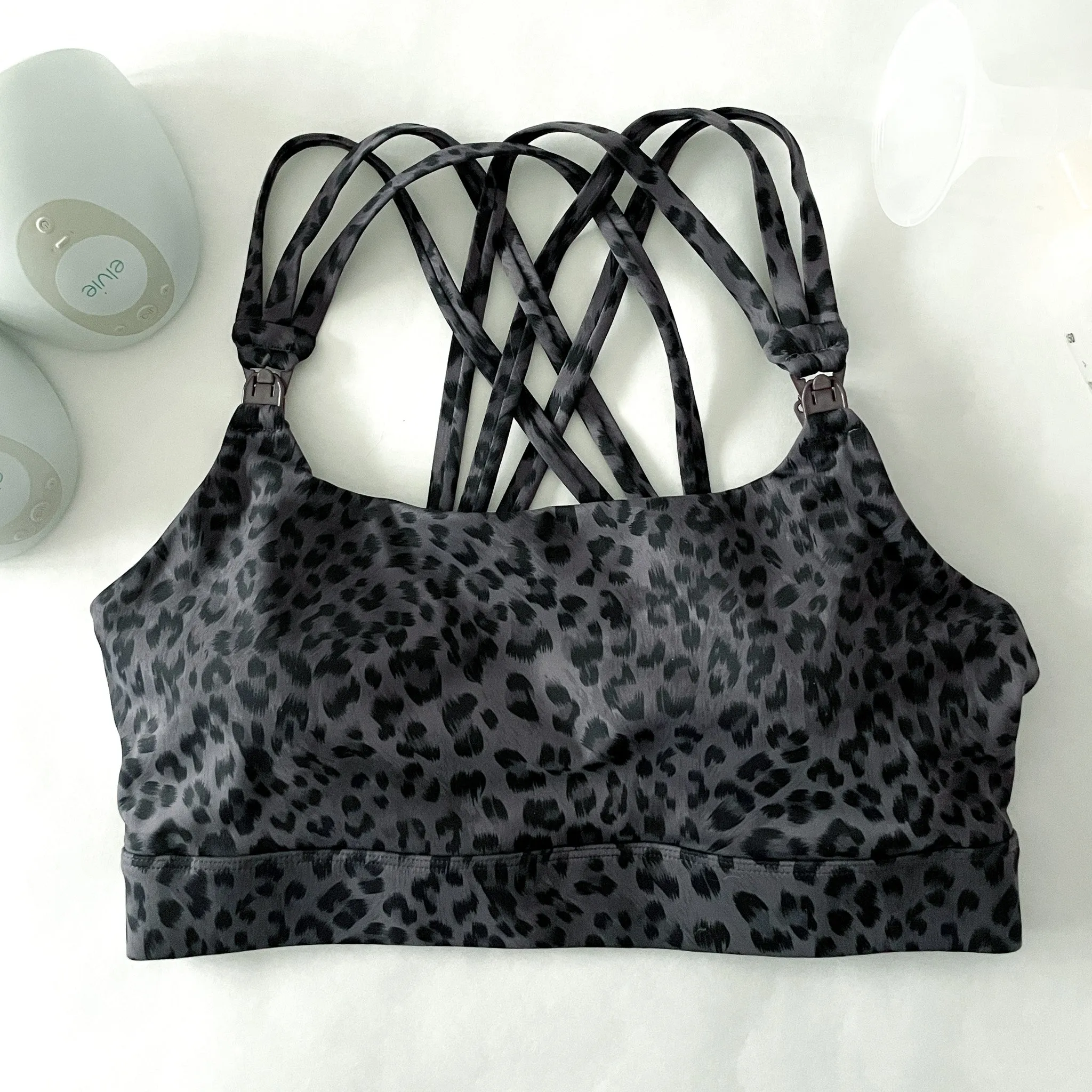 Chloé 4 Running Nursing & Pumping Sports Bra (Gray Leopard)