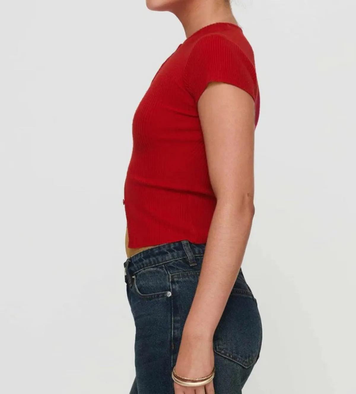 Cioatin Women Button Down Open Front Short Sleeve Crop Tee Tops Y2K Crew Neck Slim Fit Ribbed Cardigan Tshirt Workout