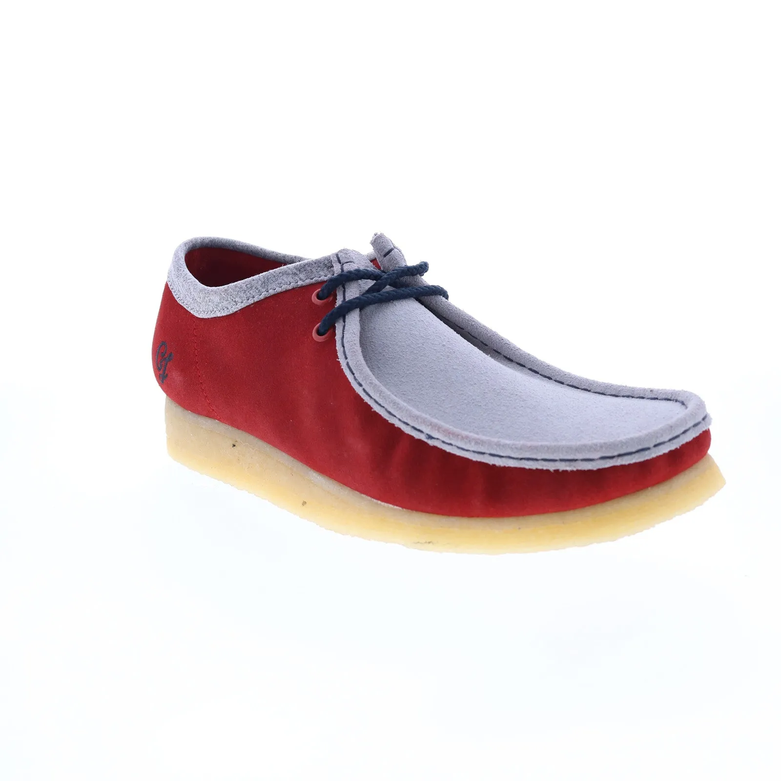 Clarks Originals Wallabee Low VCY Men's Red and Gray Suede Oxfords 26166291