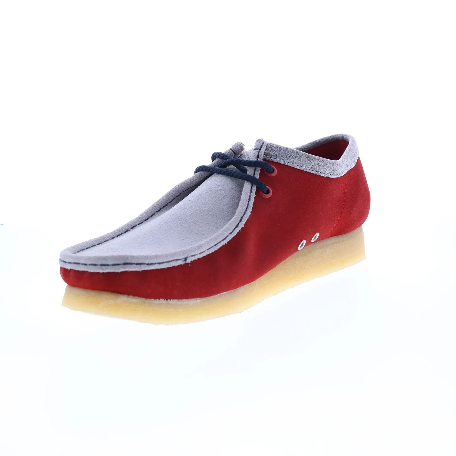 Clarks Originals Wallabee Low VCY Men's Red and Gray Suede Oxfords 26166291