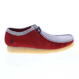 Clarks Originals Wallabee Low VCY Men's Red and Gray Suede Oxfords 26166291