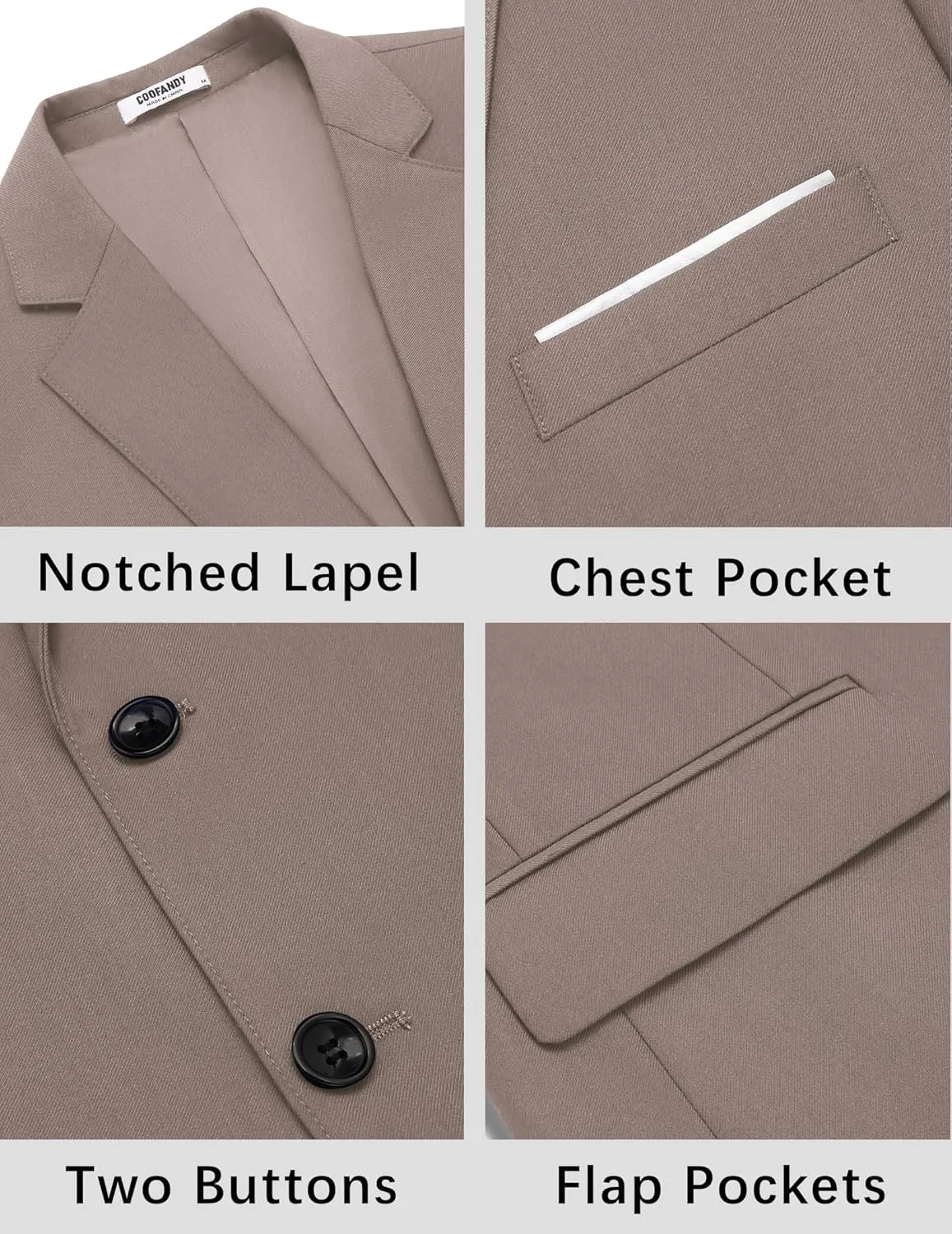 COOFANDY Mens Causal Blazer Two Button Suit Jackets Lightweight Slim Fit Sports Coats