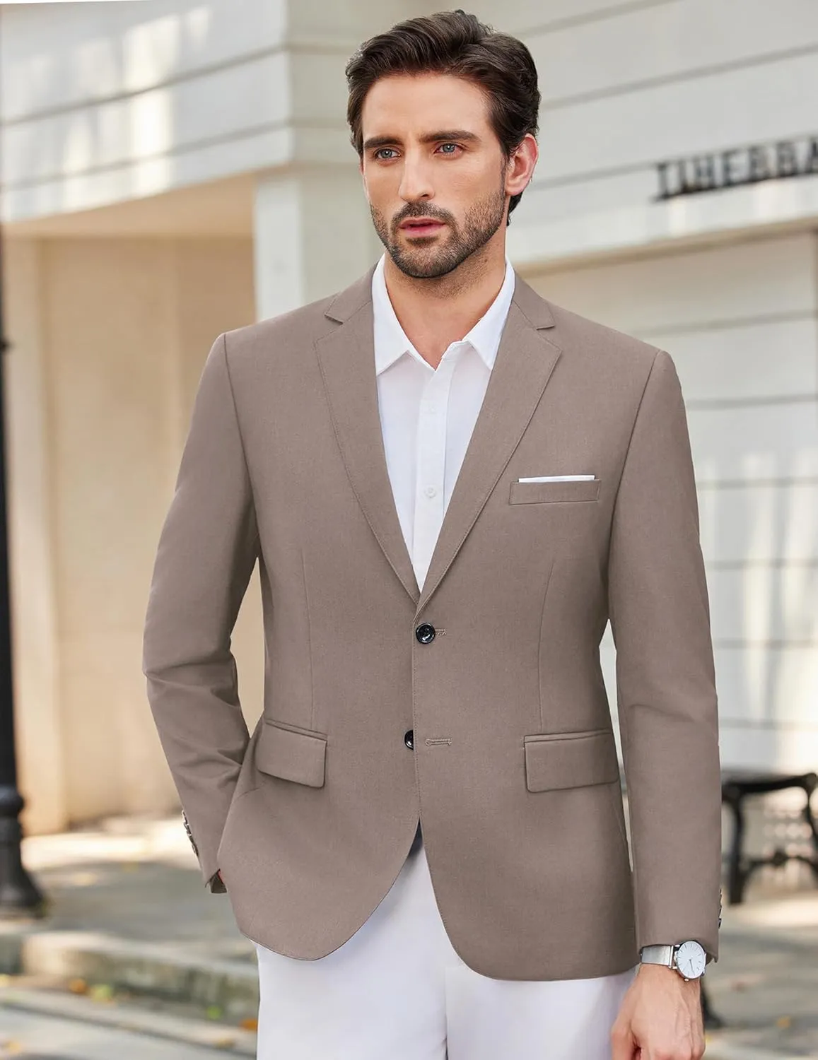 COOFANDY Mens Causal Blazer Two Button Suit Jackets Lightweight Slim Fit Sports Coats
