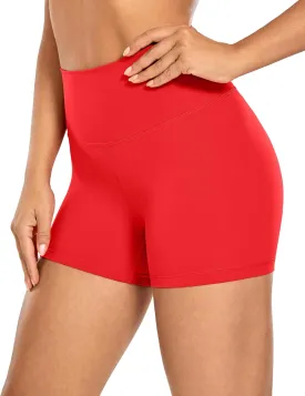CRZ YOGA Women's Naked Feeling Biker Shorts - 4 Inches High Waist Yoga Workout Running Gym Spandex