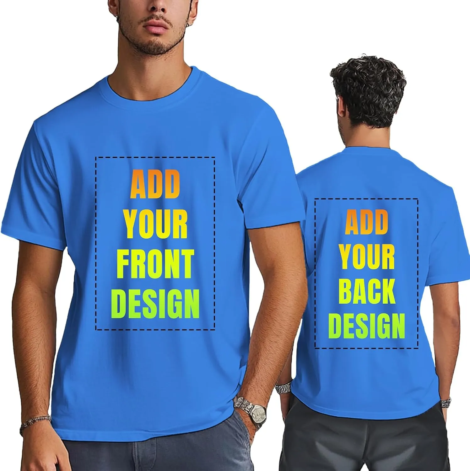 Custom T Shirts for Men Design Your Own Front and Back with Picture/Text