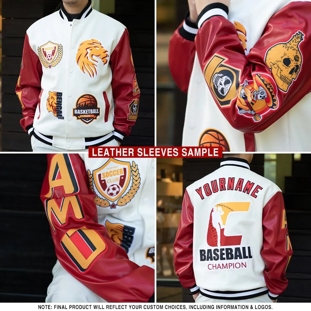 Custom Varsity Letterman Jacket Adult Youth Black Baseball Jacket Streetwear Bomber Coat Stitched Name Number Logo