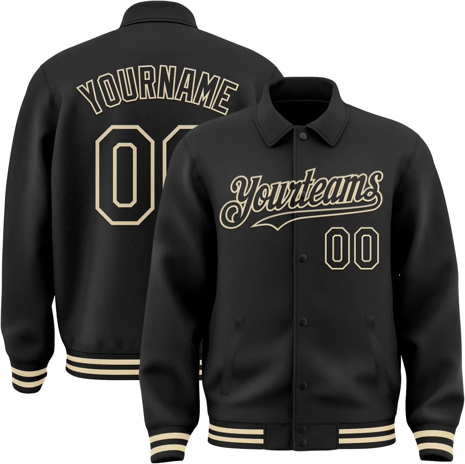 Custom Varsity Letterman Jacket Adult Youth Black Baseball Jacket Streetwear Bomber Coat Stitched Name Number Logo
