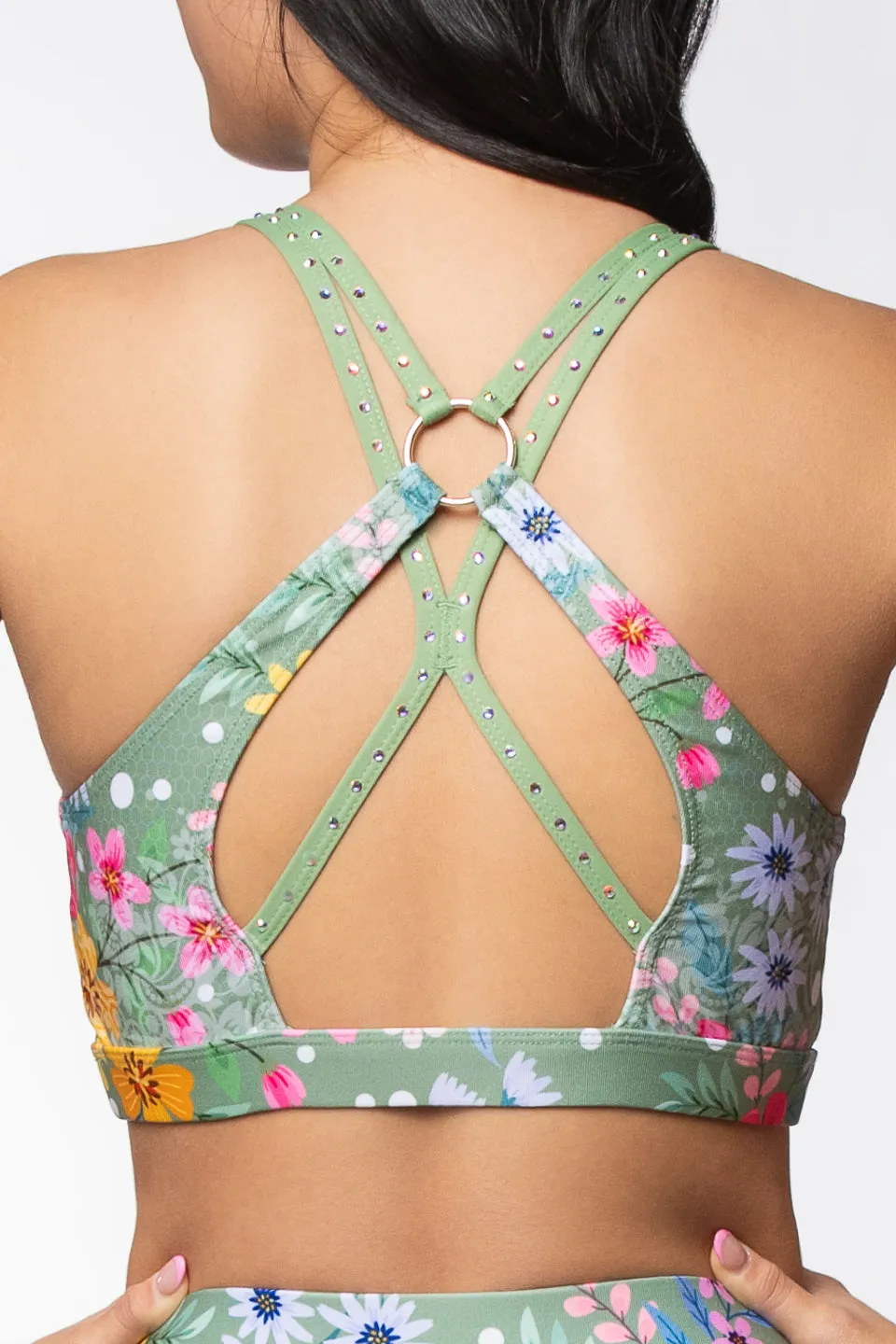 Cynthia Sports Bra in Tea Party