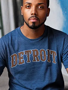Detroit Vintage Unisex T-shirt - Navy   Orange / White