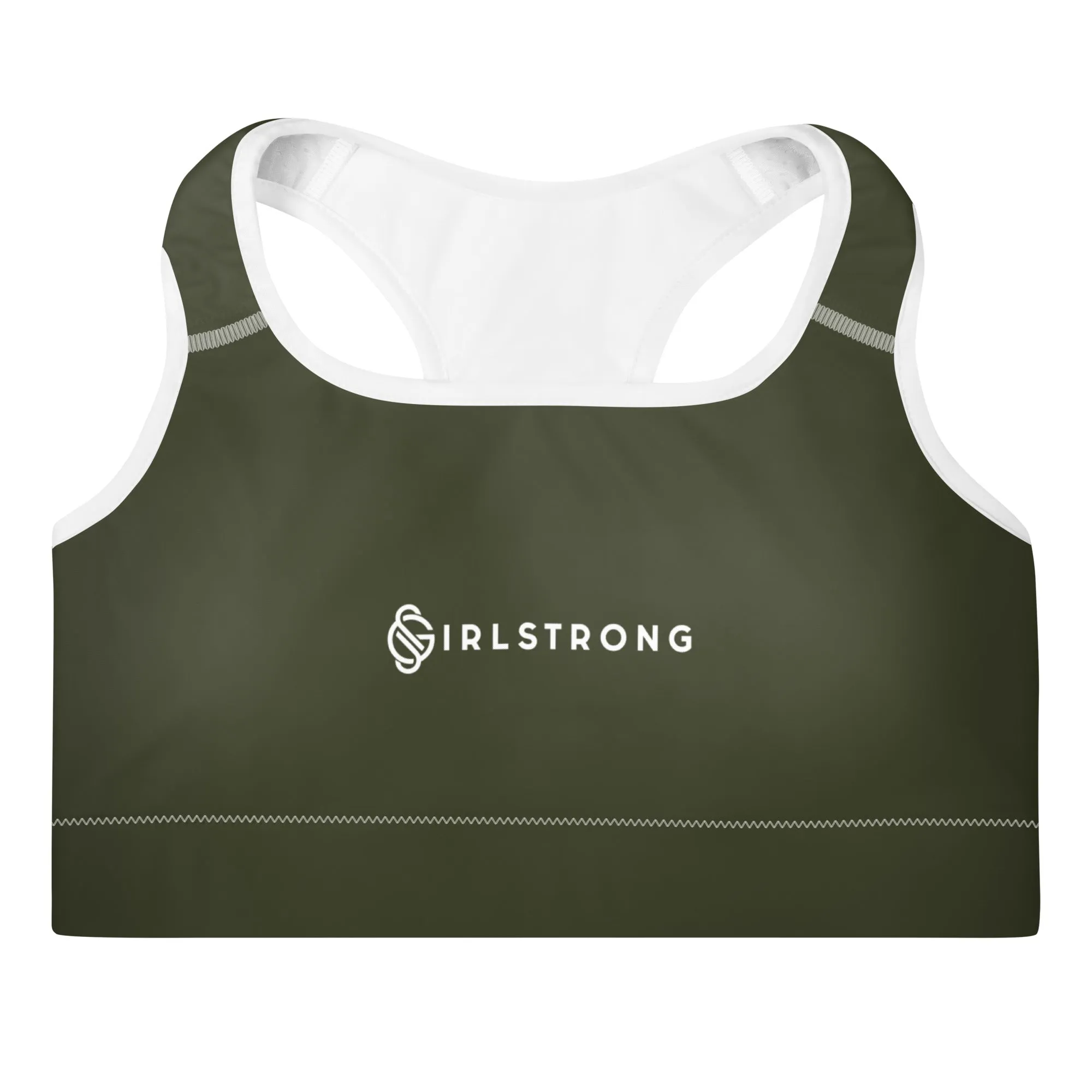 ELEVATED ESSENTIALS, GS LOGO THE PERFECT PADDED SPORTS BRA OLIVE