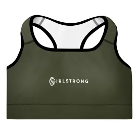 ELEVATED ESSENTIALS, GS LOGO THE PERFECT PADDED SPORTS BRA OLIVE
